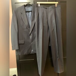 Italian Wool Navy/charcoal Men's Suit, 43L, waist 37, wedding guest, formal